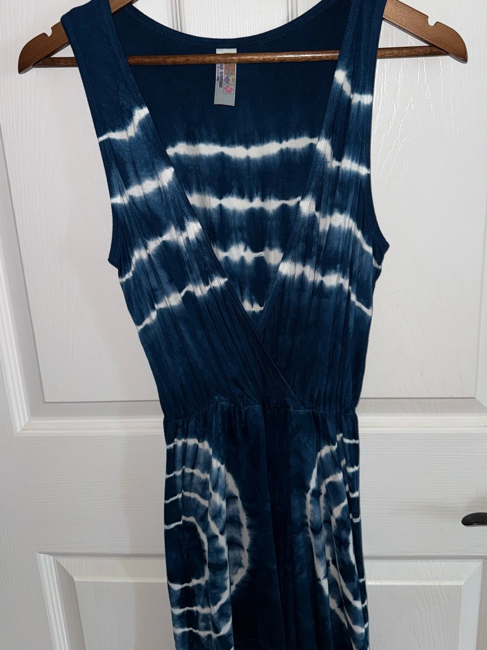 Womens Tie-Dye Navy & White One-Piece Romper